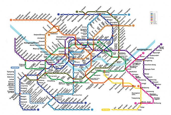 <Strong> Metro </ strong> în Seoul: http://ballininbusan.com/wp-content/uploads/2012/01/seoul_subway_e.jpg